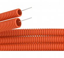 Труба гофрированная ПНД с зондом ОРАНЖЕВАЯ Ø16мм (100м) 